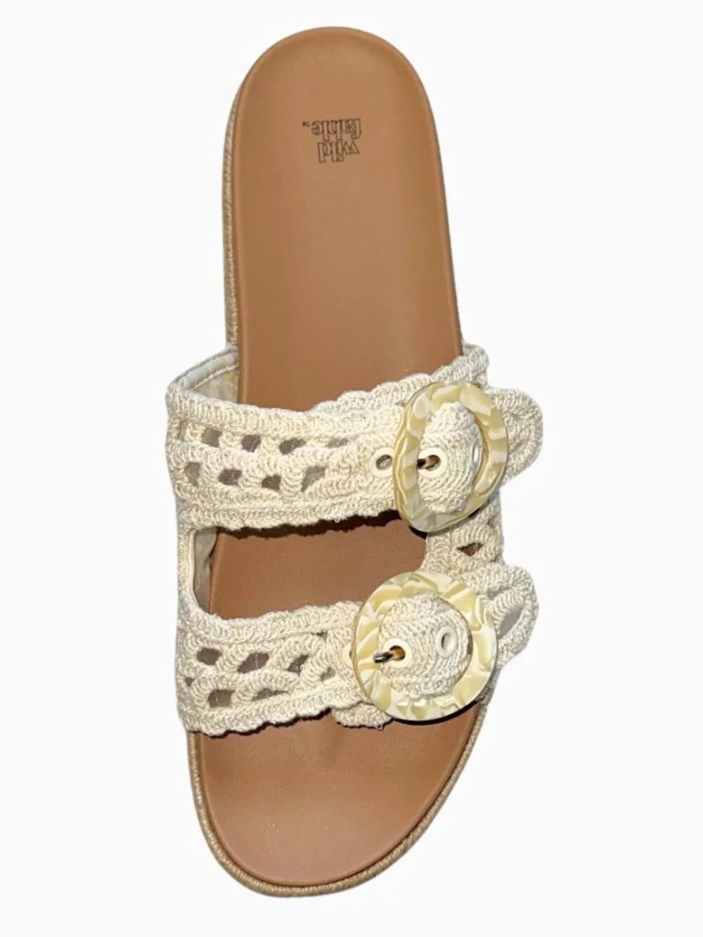 NWT Wild Fable Crochet Rope Wrapped Platform Sandal Marbled Buckle 12